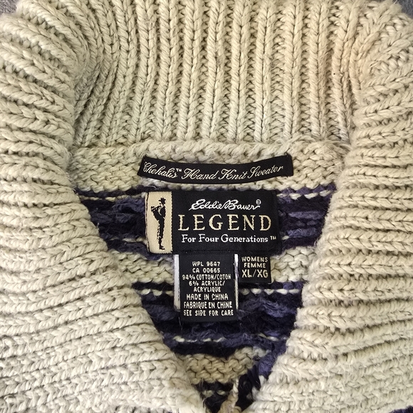 Vintage Eddie Bauer Hand Kit Cardigan Sweater Size XL Geometric - Picture 6 of 10